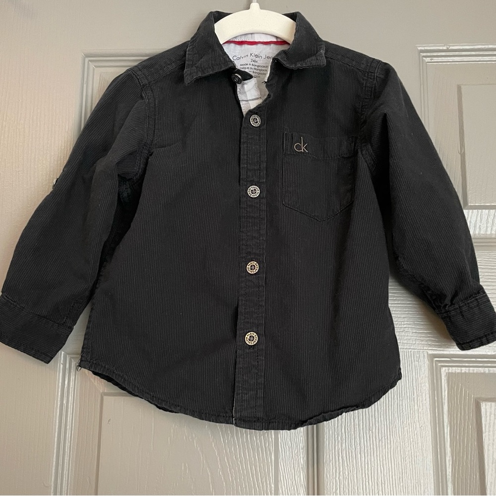 Calvin Klein Toddler Boy’s Black Button-Up Shirt